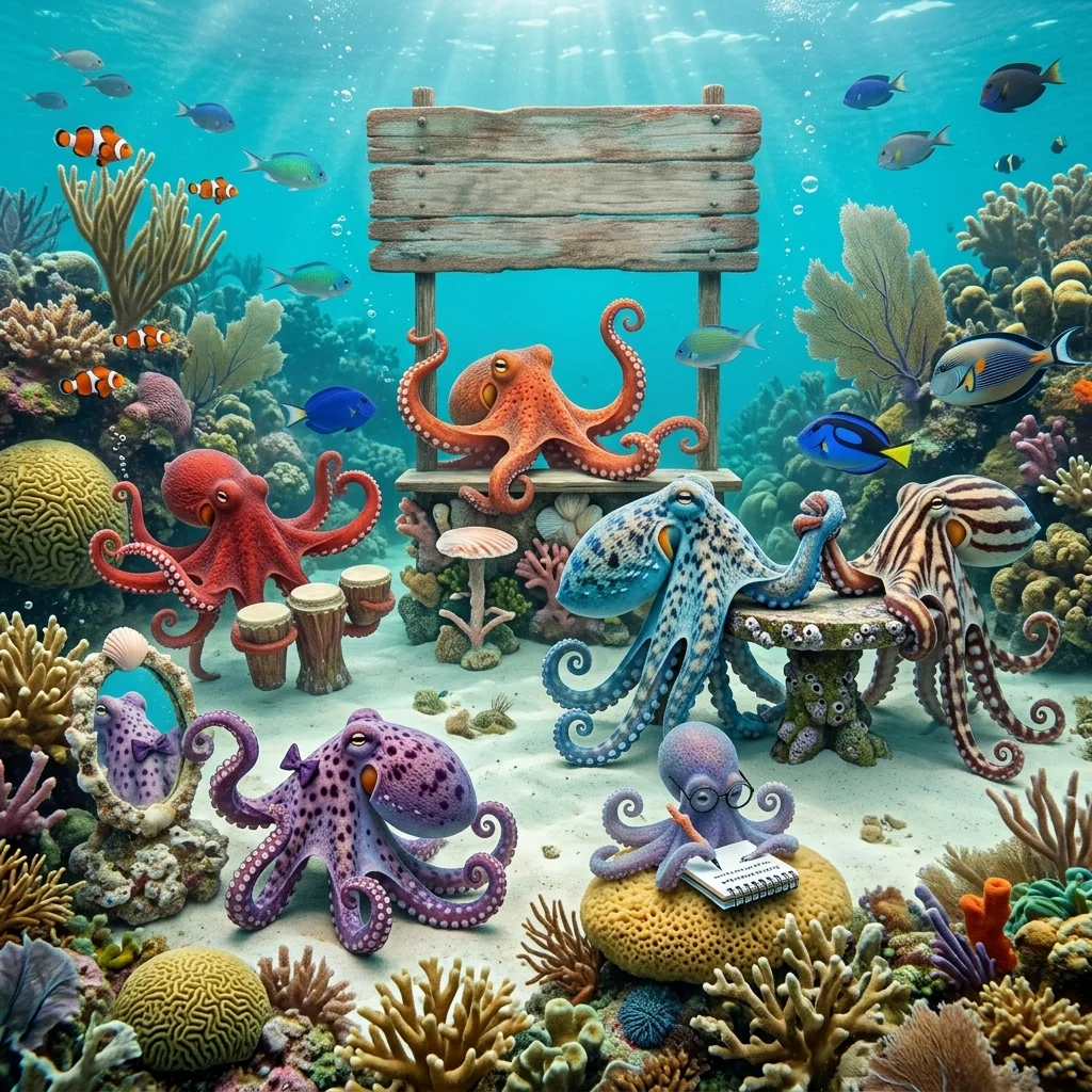 Octopus Captions 📱
