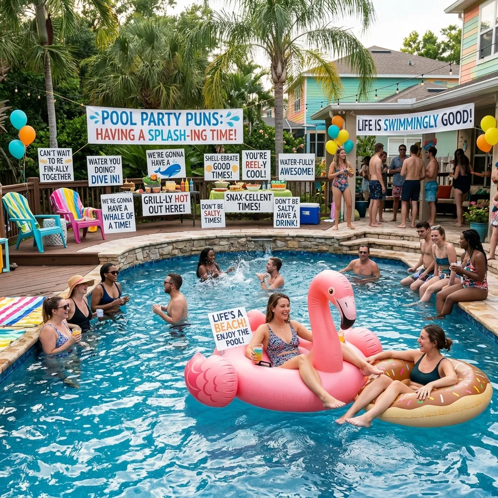 Pool Party One-Word Puns 🌴