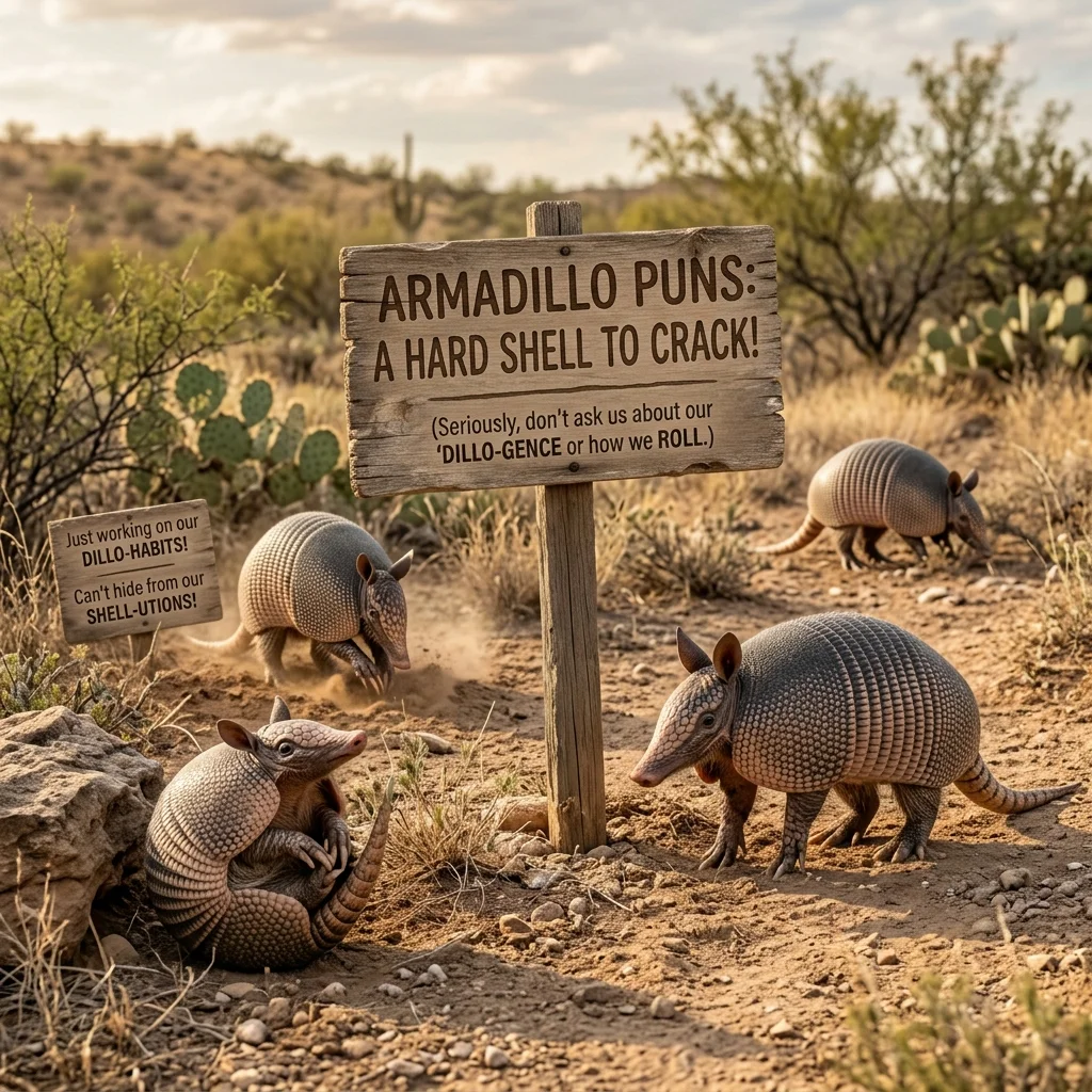 Slightly Sassy Armadillo Puns 😎