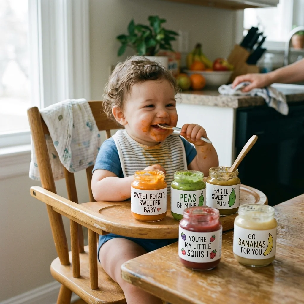 Jar & Bib Baby Food Puns 🫙