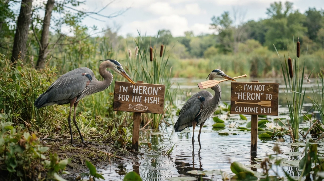 Seasonal Heron Puns 🌸🍂